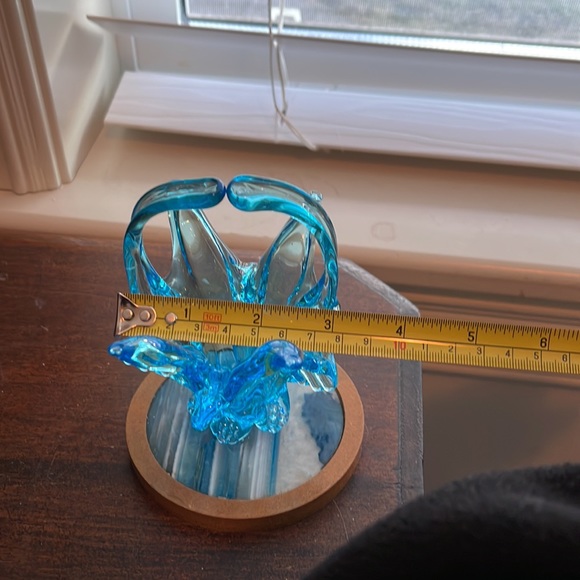 Vintage 1960s Art Glass Basket Aqua - Picture 8 of 8